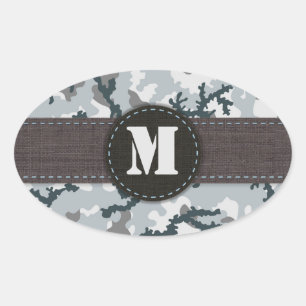 Urban camouflage oval sticker