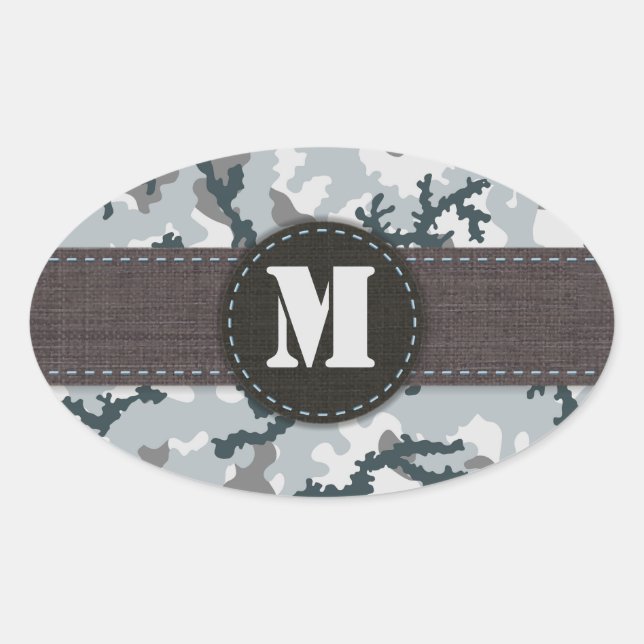 Urban camouflage oval sticker (Front)