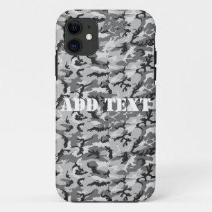 Urban Camouflage Pattern - Black & Grey iPhone 11 Case
