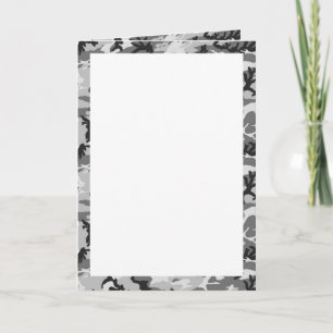 Urban Camouflage Pattern - Black & Grey Note Card