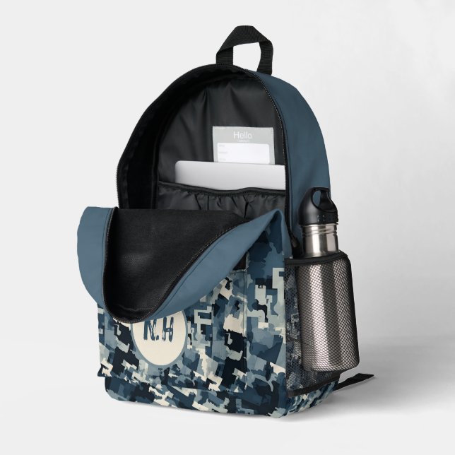 Urban Camouflage Personalised Backpack (Back Corner Right (Open))