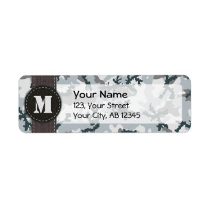 Urban camouflage return address label