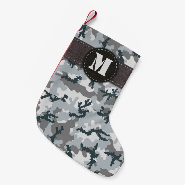 Urban camouflage small christmas stocking (Front (Hanging))