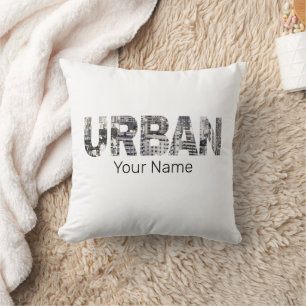 Urban Capital Lettering Urbanpeople Vintage Design Cushion