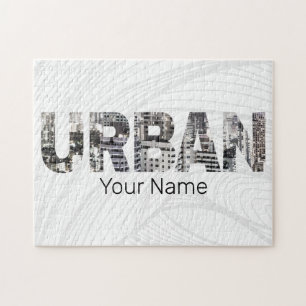 Urban Capital Lettering Urbanpeople Vintage Design Jigsaw Puzzle