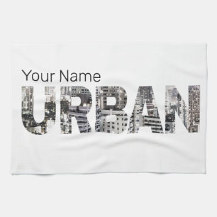 Urban Capital Lettering Urbanpeople Vintage Design Tea Towel
