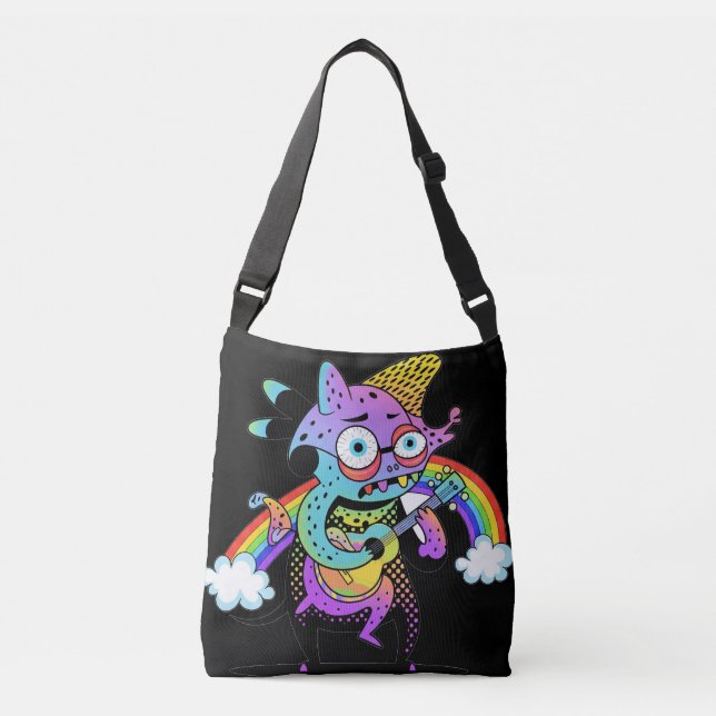 Urban Cartoon Chaos – Funky Graffiti Style Charact Crossbody Bag (Front)