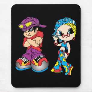 Urban Cartoon Duo Tee Mouse Pad