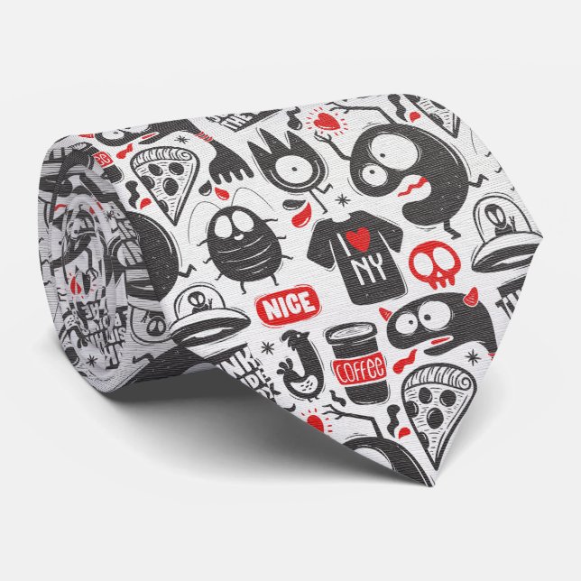 Urban Chaos – Doodle Grid Tie (Rolled)