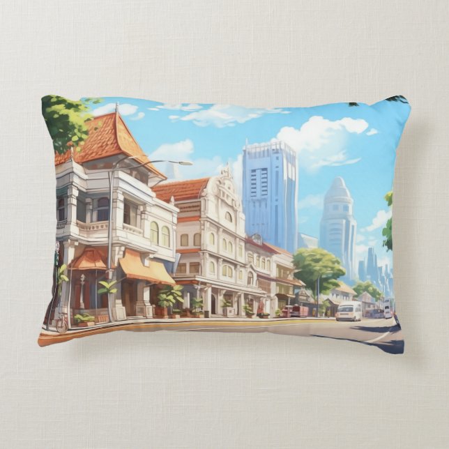 Urban Charm: Iconic City Alleys #6 Decorative Cushion (Back)