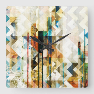 Urban Chevron II Square Wall Clock