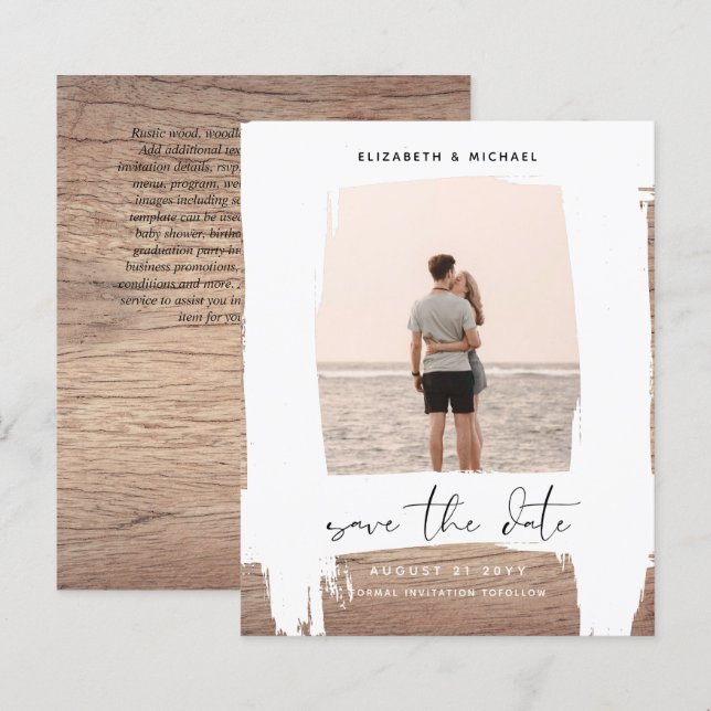 Urban Chic Minimalist PHOTO Save The Dates BUDGET (Front/Back)