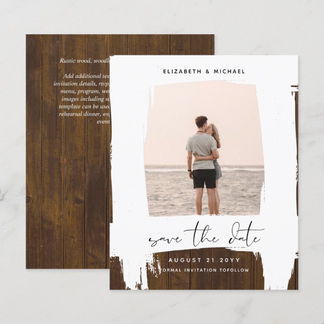 Urban Chic Minimalist PHOTO Save The Dates BUDGET (Front/Back)