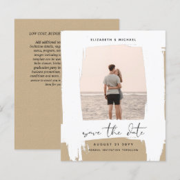 Urban Chic Minimalist PHOTO Save The Dates BUDGET