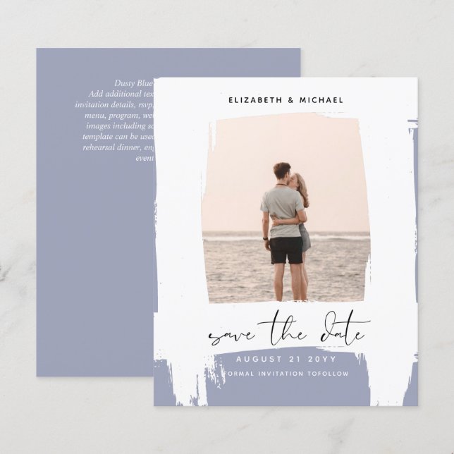 Urban Chic Minimalist PHOTO Save The Dates BUDGET (Front/Back)