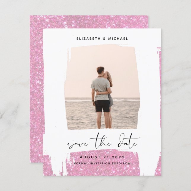 Urban Chic Minimalist PHOTO Save The Dates BUDGET (Front/Back)