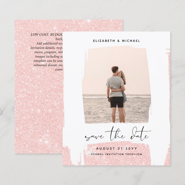Urban Chic Minimalist PHOTO Save The Dates BUDGET (Front/Back)
