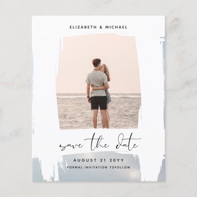 Urban Chic Minimalist PHOTO Save The Dates BUDGET (Front)