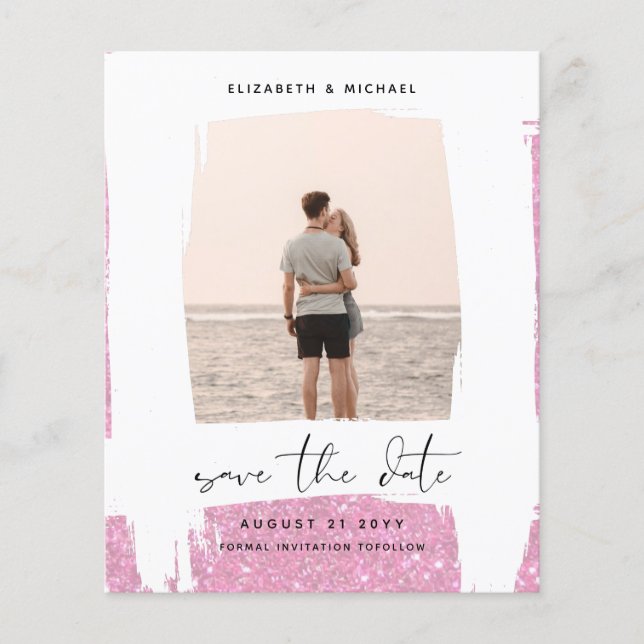 Urban Chic Minimalist PHOTO Save The Dates BUDGET Flyer (Front)