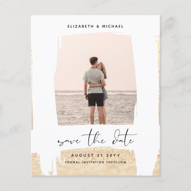 Urban Chic Minimalist PHOTO Save The Dates BUDGET Flyer (Front)