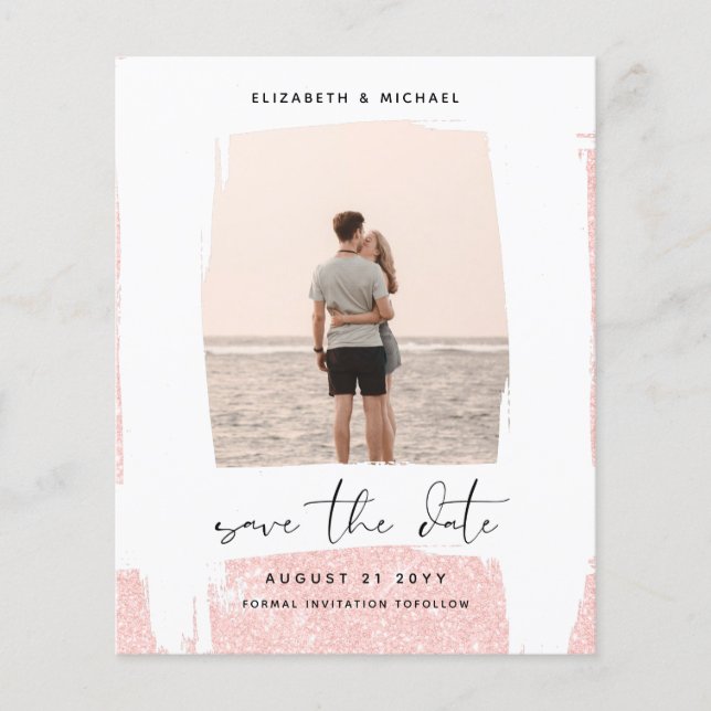 Urban Chic Minimalist PHOTO Save The Dates BUDGET Flyer (Front)