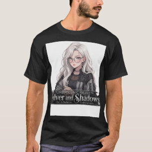 Urban Chic Rebel Silver and Shadows Anime Girl Gra T-Shirt