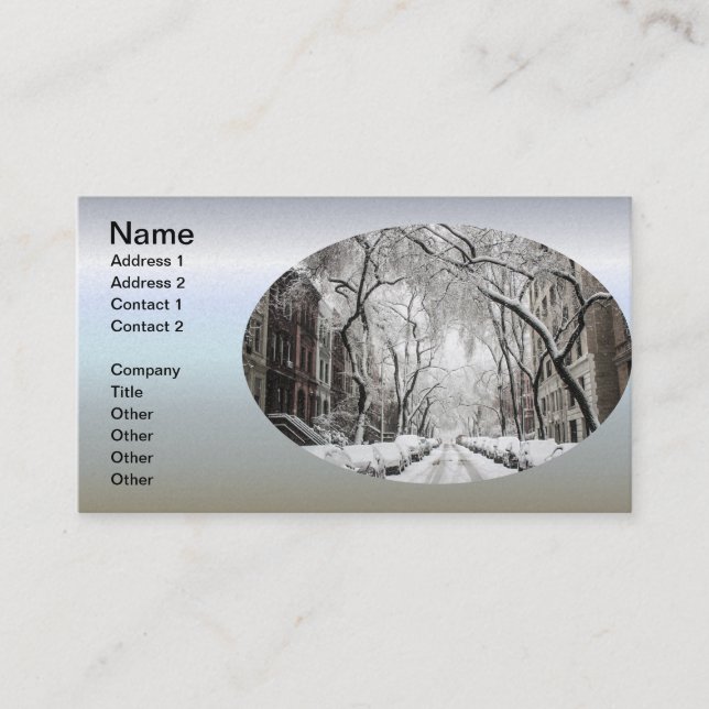 Urban Christmas Snow in Brooklyn NY Business Card (Front)