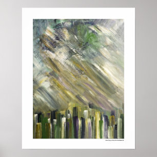 Urban City Abstract Poster Green 20 x 16 Prints