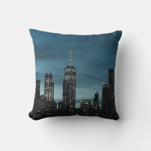 URBAN CITY DURING NIGHTTIME CUSHION