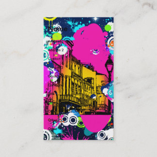 urban city graffiti paint splatter design colourfu business card