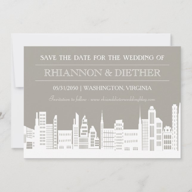 Urban City Save the Dates Date (Front)