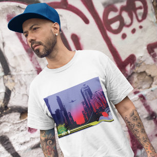 Urban City Scene At Dusk T-Shirt