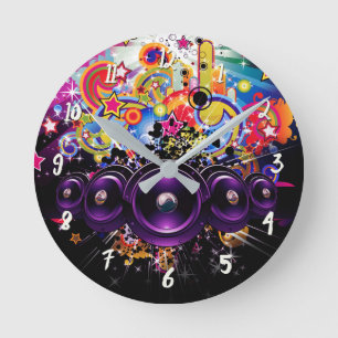 Urban Club Hip Hop DJ Dancing Dance Music Round Clock