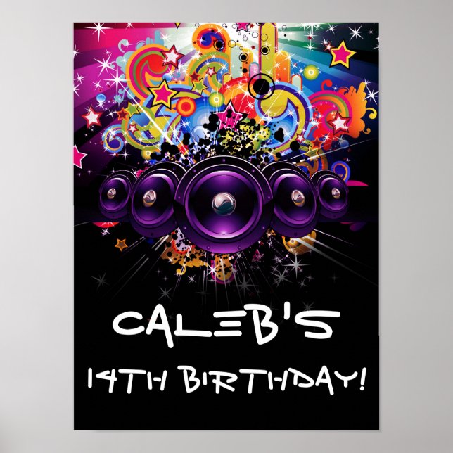 Urban Club Hip Hop DJ Dancing Dance Party Welcome Poster (Front)