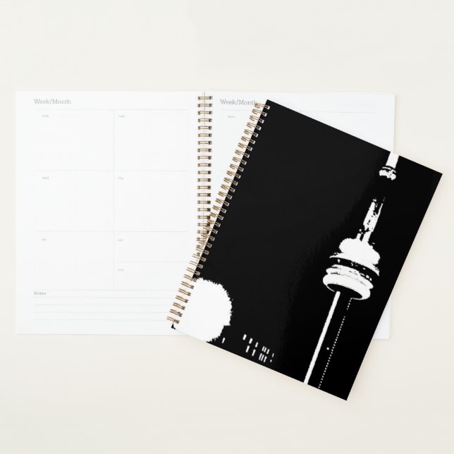Urban CN Tower at Night notebook Planner (Display)