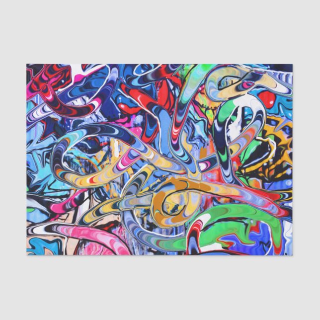 Urban colourful abstract spin art  tissue paper (Front)