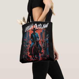 Urban Cowboy Graffiti Edgy Modern Western Tote Bag