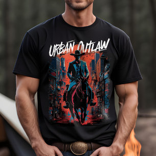 Urban Cowboy Graffiti T-Shirt Edgy Streetwear