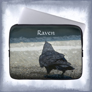 Urban Crow Black Grey Electronic Laptop Sleeve