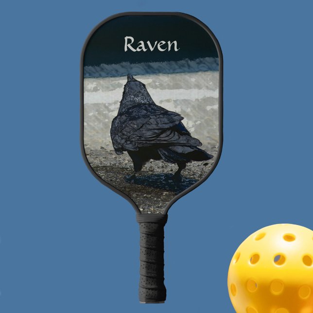 Urban Crow in Shades of Grey and Black Pickleball Paddle (Creator Uploaded)