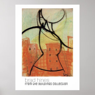 Urban Cubism Pop art pastel, by Brad Hines Poster