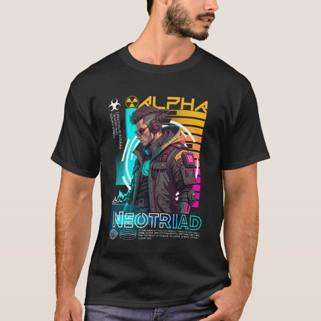 Urban Cyberpunk Streetwear Neotriad | Futuristic T-Shirt (Front)