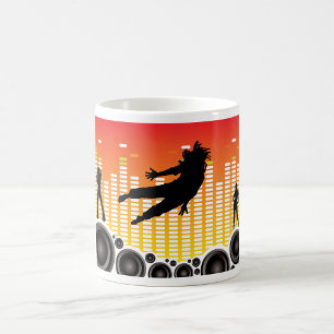 Urban Dance Party Silhouette with Speakers Coffee Mug