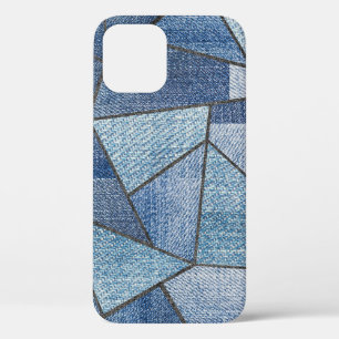Urban Denim: Distressed Patchwork Design iPhone 12 Case