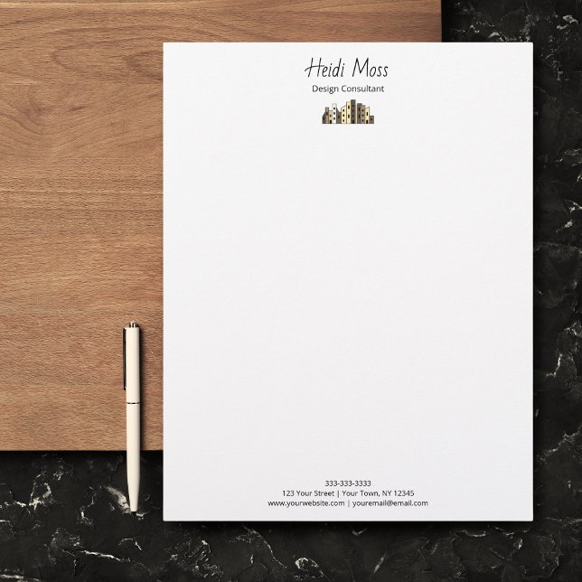 Urban Design Consultant Modern City Skyline  Custom Letterhead (Creator Uploaded)