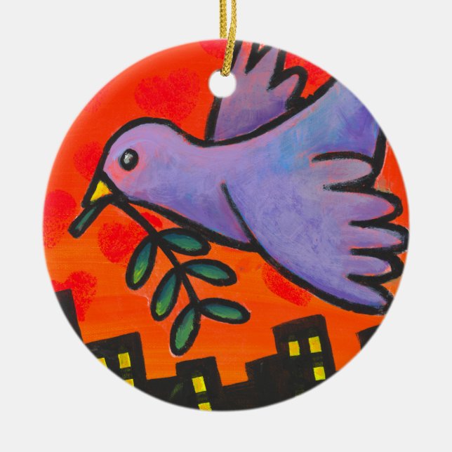 Urban Dove Ceramic Tree Decoration (Front)