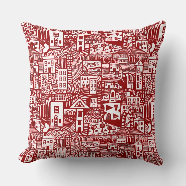 Urban Dream - Ruby Red Cushion (Front)