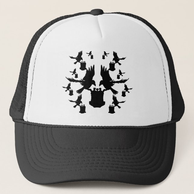 Urban Dreams Rorschach Crows and Spray Cans Trucker Hat (Front)