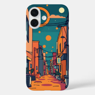 Urban Dreamscape: A Colourful Street Scene iPhone 16 Case