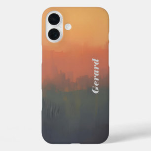 Urban Dreamscape at Sunset – Abstract Cityscape Ar iPhone 16 Plus Case